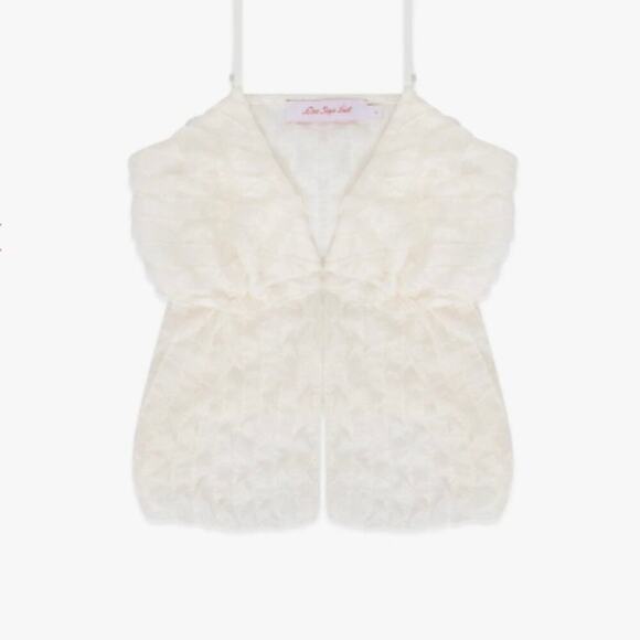 Lisa Say Gah Sz S Ivy Top Vanilla Ruffle Tank Top - Picture 2 of 16